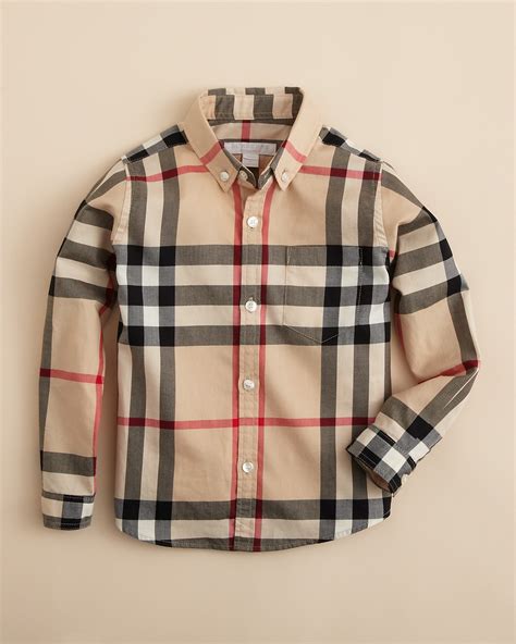 kids burberry button up|kids burberry shirts.